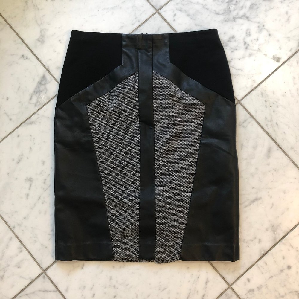 Ann Taylor Leather Design Pencil Skirt